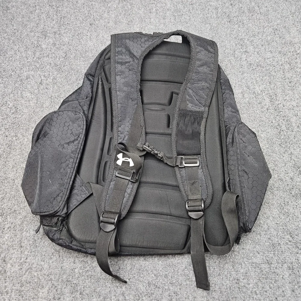 Under Armour Softball Backpack Black Hexagon Pattern Sports Gym Bag Baseball